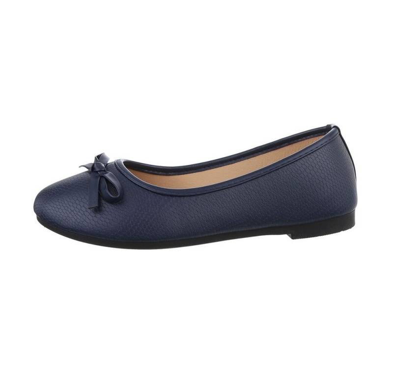 Ital-Design Damen Freizeit Ballerina Blockabsatz Klassische Ballerinas in Dunkelblau von Ital-Design