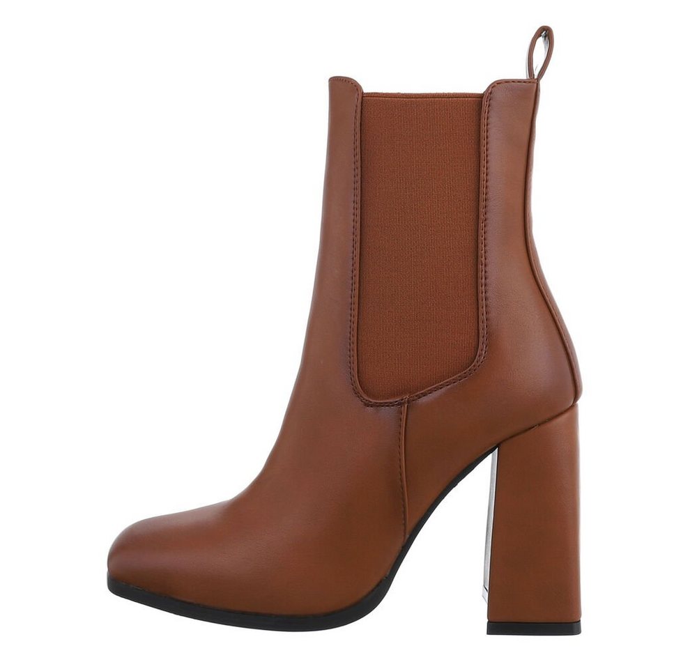 Ital-Design Damen Freizeit High-Heel-Stiefelette Blockabsatz High-Heel Stiefeletten in Camel Ital-Design Damen Freizeit High-Heel-Stiefelette Blockabsatz High-Heel Stiefeletten in Camel von Ital-Design