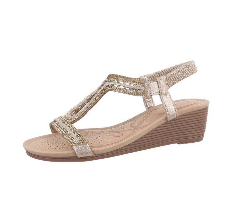 Ital-Design Damen Freizeit Keilsandalette (86016663) Keilabsatz/Wedge Keilsandaletten in Gold von Ital-Design
