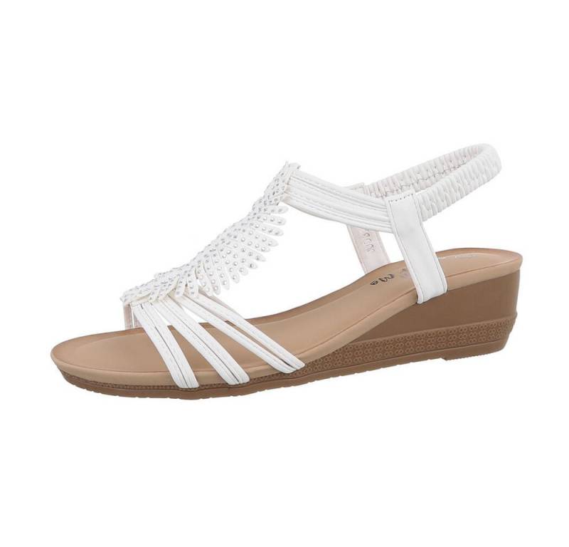 Ital-Design Damen Freizeit Keilsandalette (86016676) Keilabsatz/Wedge Keilsandaletten in Weiß von Ital-Design