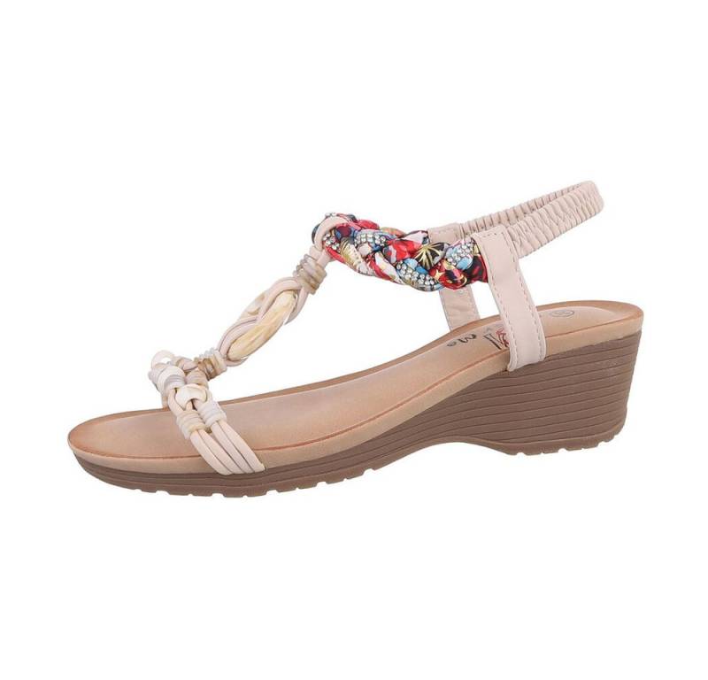 Ital-Design Damen Freizeit Keilsandalette (86016718) Keilabsatz/Wedge Keilsandaletten in Beige von Ital-Design