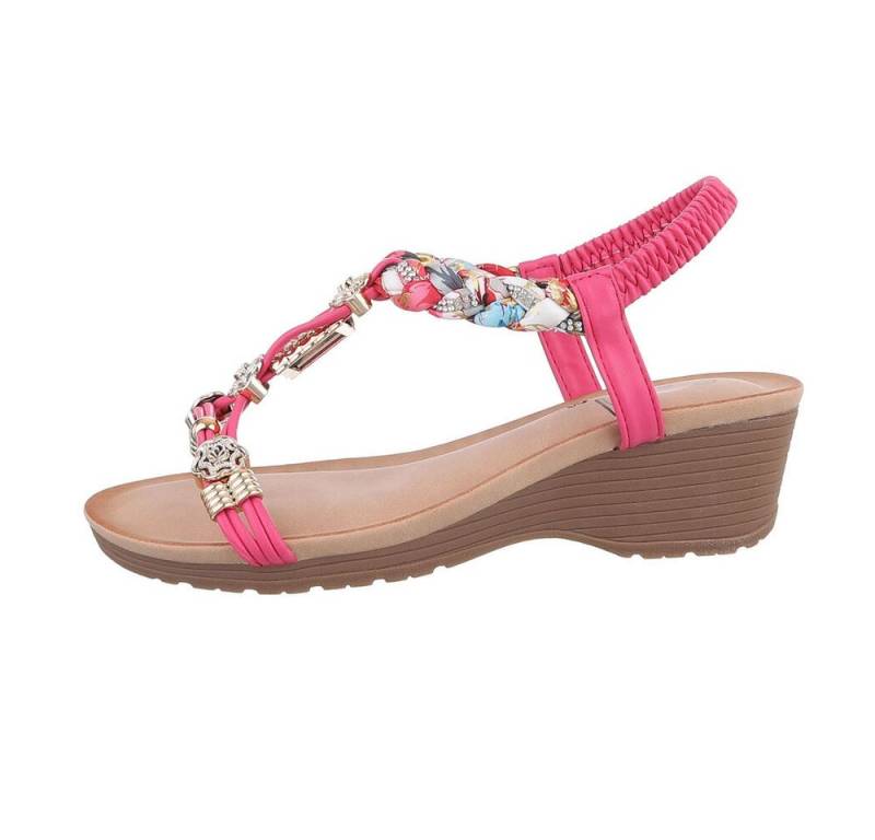 Ital-Design Damen Freizeit Keilsandalette (86016728) Keilabsatz/Wedge Keilsandaletten in Pink von Ital-Design