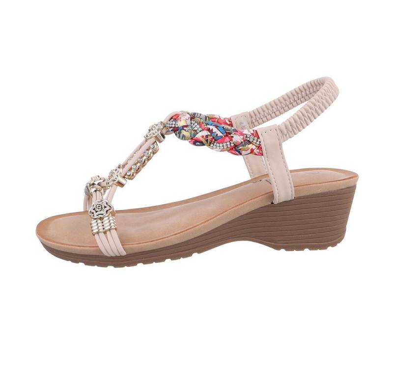 Ital-Design Damen Freizeit Keilsandalette (86016743) Keilabsatz/Wedge Keilsandaletten in Beige von Ital-Design