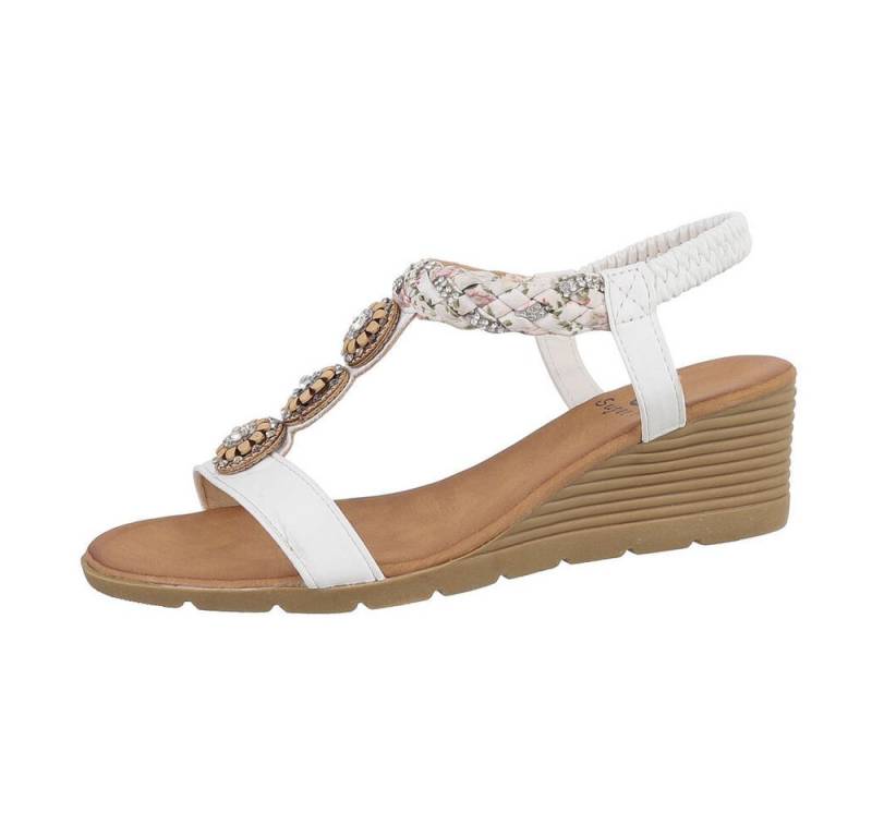 Ital-Design Damen Freizeit Keilsandalette (86017058) Keilabsatz/Wedge Keilsandaletten in Weiß von Ital-Design