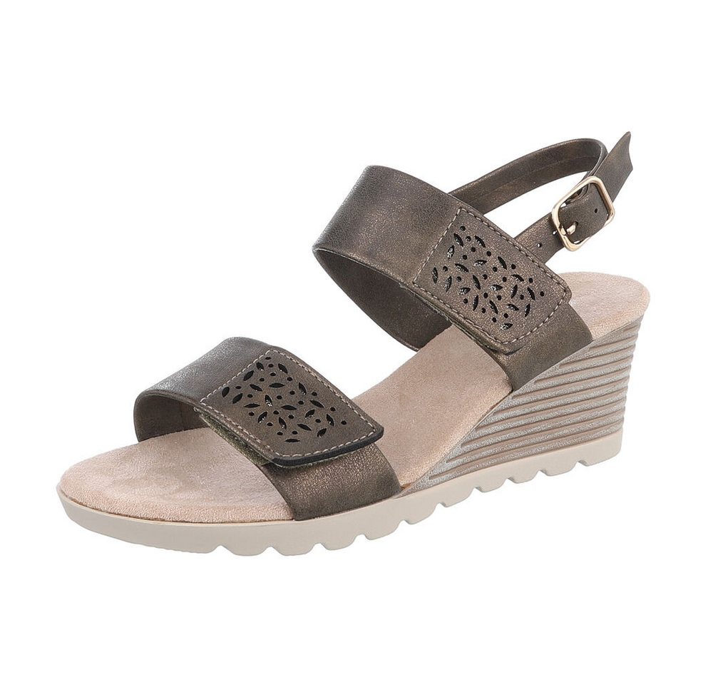 Ital-Design Damen Freizeit Keilsandalette (86706855) Keilabsatz/Wedge Keilsandaletten in Dunkelgrün von Ital-Design