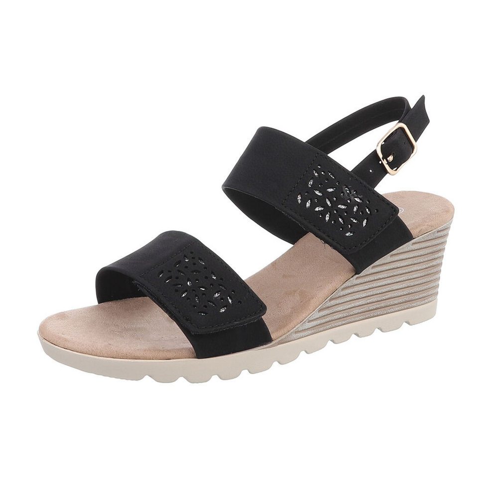 Ital-Design Damen Freizeit Keilsandalette (86706866) Keilabsatz/Wedge Keilsandaletten in Schwarz von Ital-Design