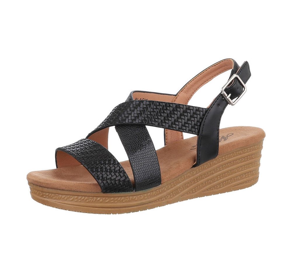 Ital-Design Damen Freizeit Plateausandaletten (86527349) Keilabsatz/Wedge Keilsandaletten in Schwarz von Ital-Design