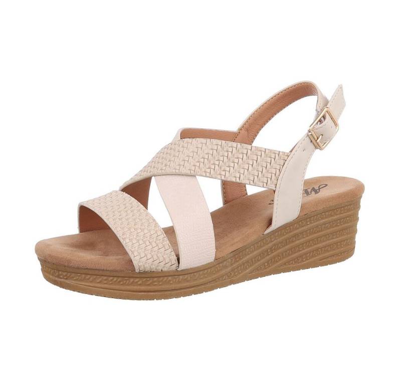 Ital-Design Damen Freizeit Plateausandaletten (86527352) Keilabsatz/Wedge Keilsandaletten in Beige von Ital-Design