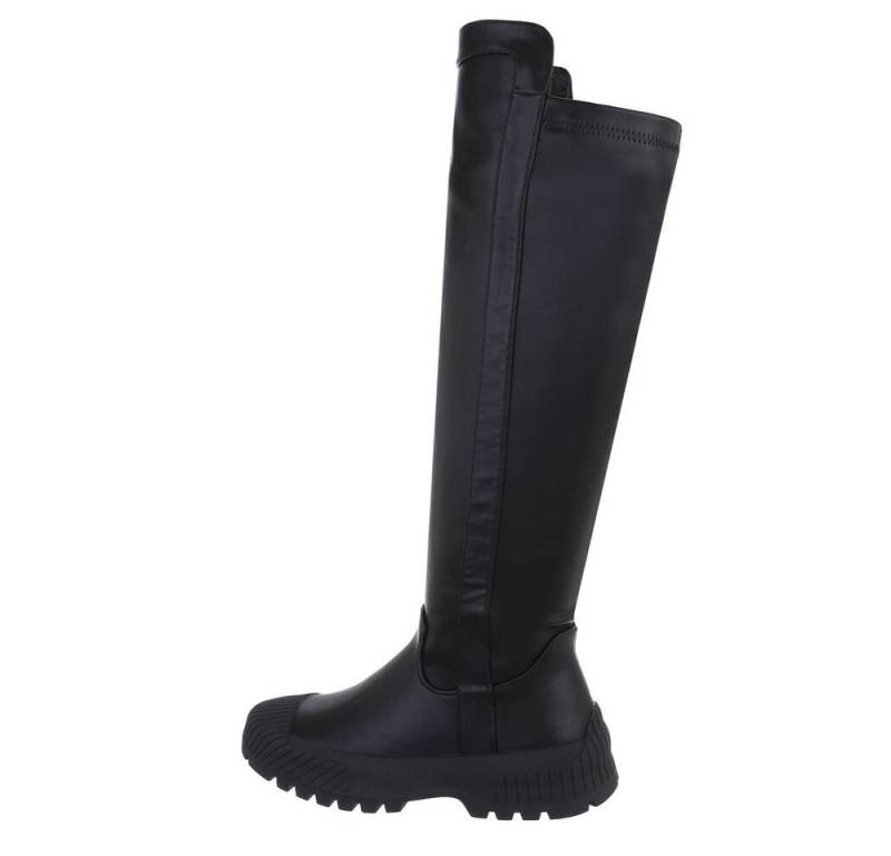 Ital-Design Damen Freizeit Plateaustiefel (78544568) Blockabsatz Plateaustiefel in Schwarz von Ital-Design