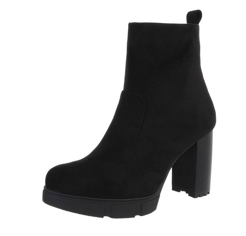 Ital-Design Damen Freizeit Plateaustiefelette (87108745) Blockabsatz High-Heel Stiefeletten in Schwarz von Ital-Design