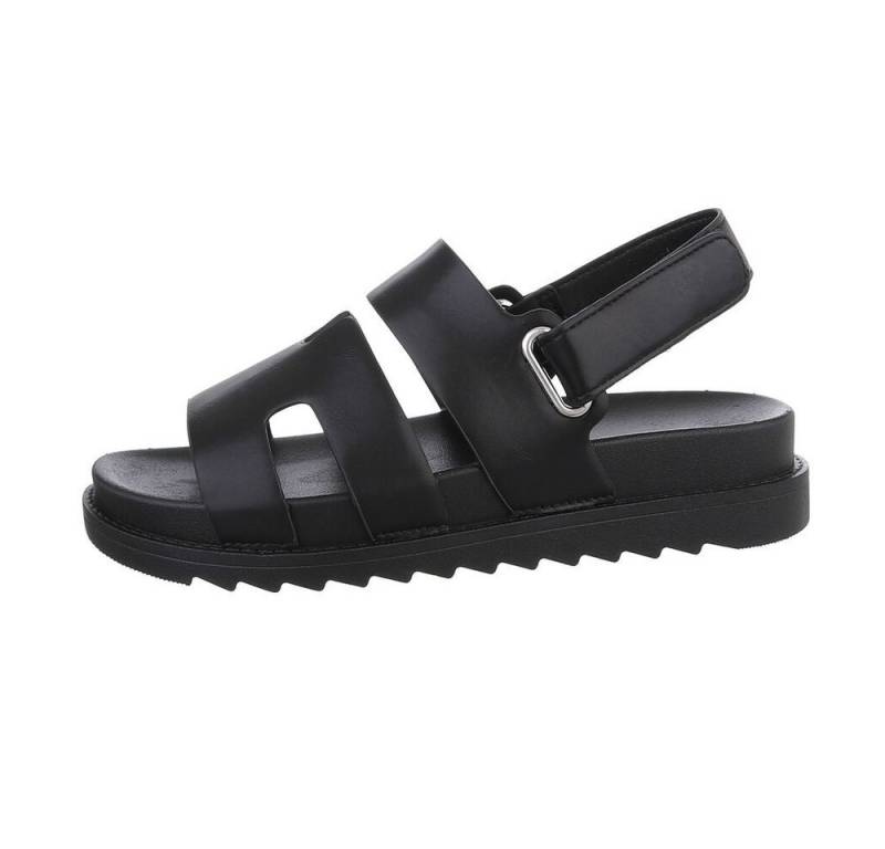 Ital-Design Damen Freizeit Riemchensandalette (85960174) Keilabsatz/Wedge Keilsandaletten in Schwarz von Ital-Design