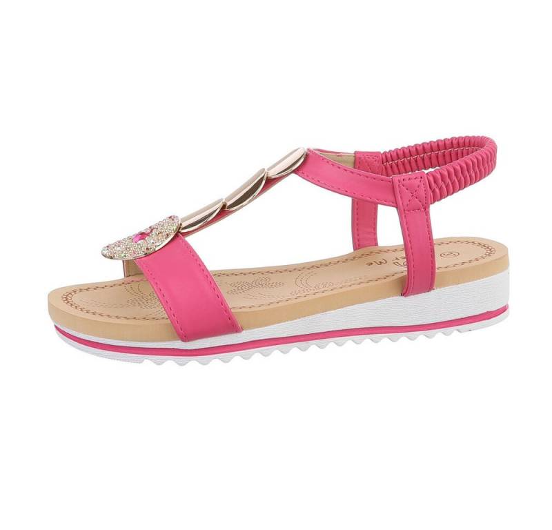 Ital-Design Damen Freizeit Riemchensandalette (86016988) Keilabsatz/Wedge Keilsandaletten in Pink von Ital-Design