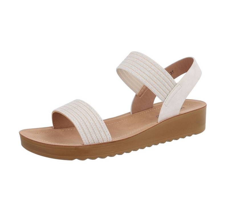 Ital-Design Damen Freizeit Riemchensandalette (86345112) Keilabsatz/Wedge Keilsandaletten in Hellgrau von Ital-Design