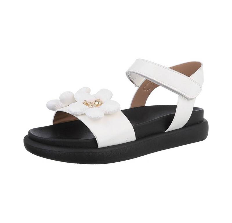 Ital-Design Damen Freizeit Riemchensandalette (86526896) Flach Plateausandaletten in Weiß von Ital-Design