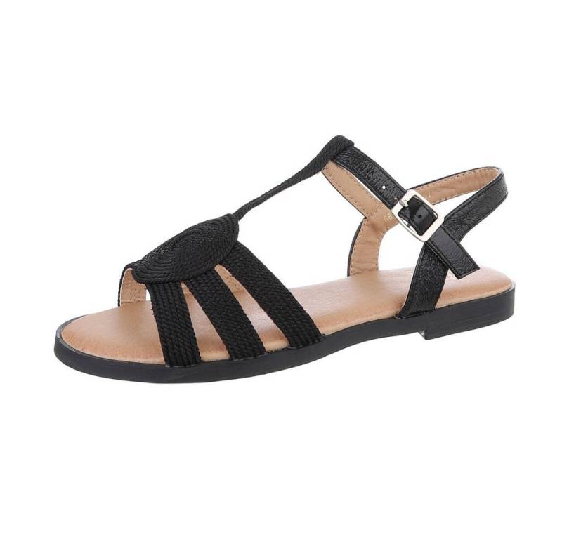 Ital-Design Damen Freizeit Riemchensandalette (86706449) Blockabsatz Riemchensandalen in Schwarz von Ital-Design