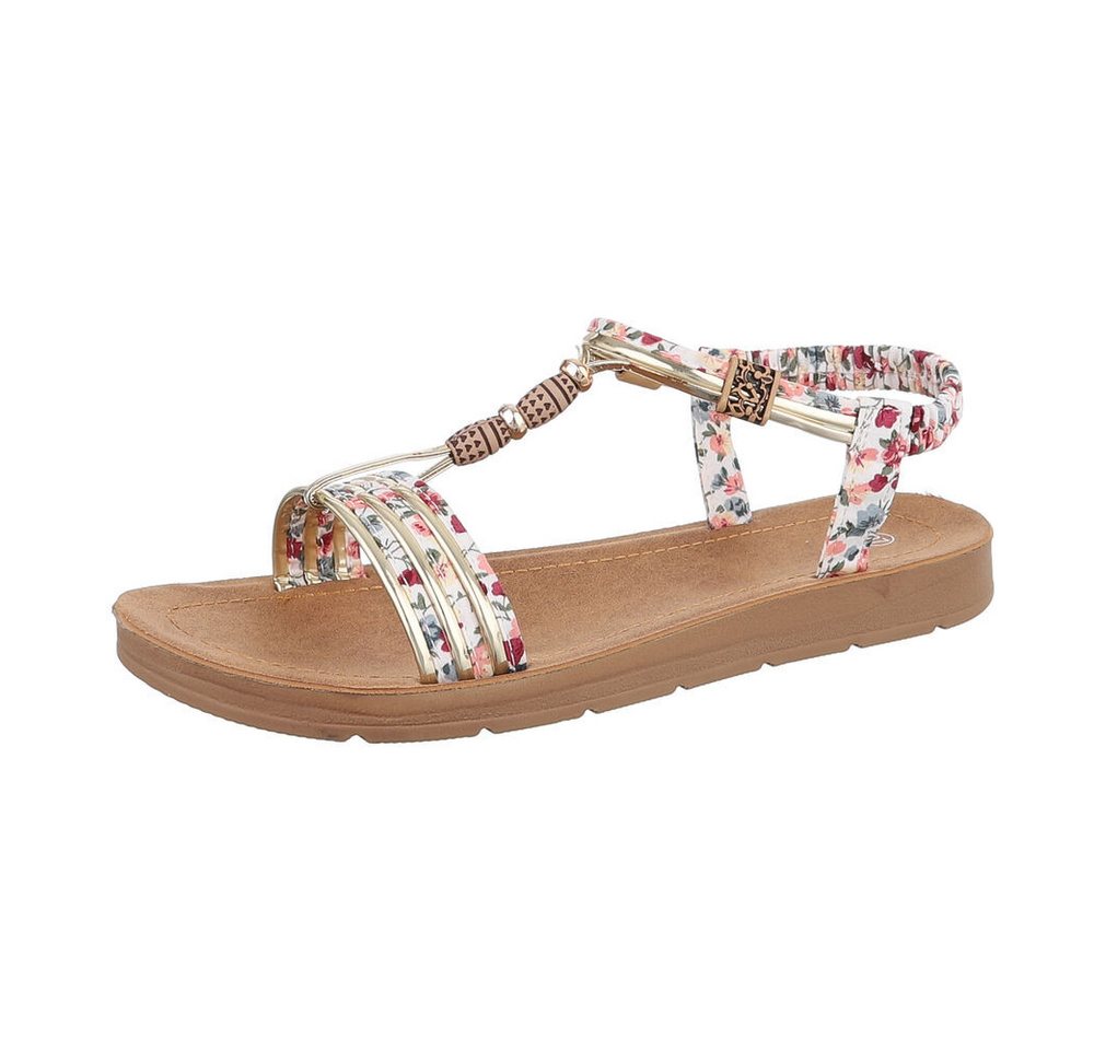 Ital-Design Damen Freizeit Riemchensandalette (86706751) Flach Riemchensandalen in Weiß von Ital-Design