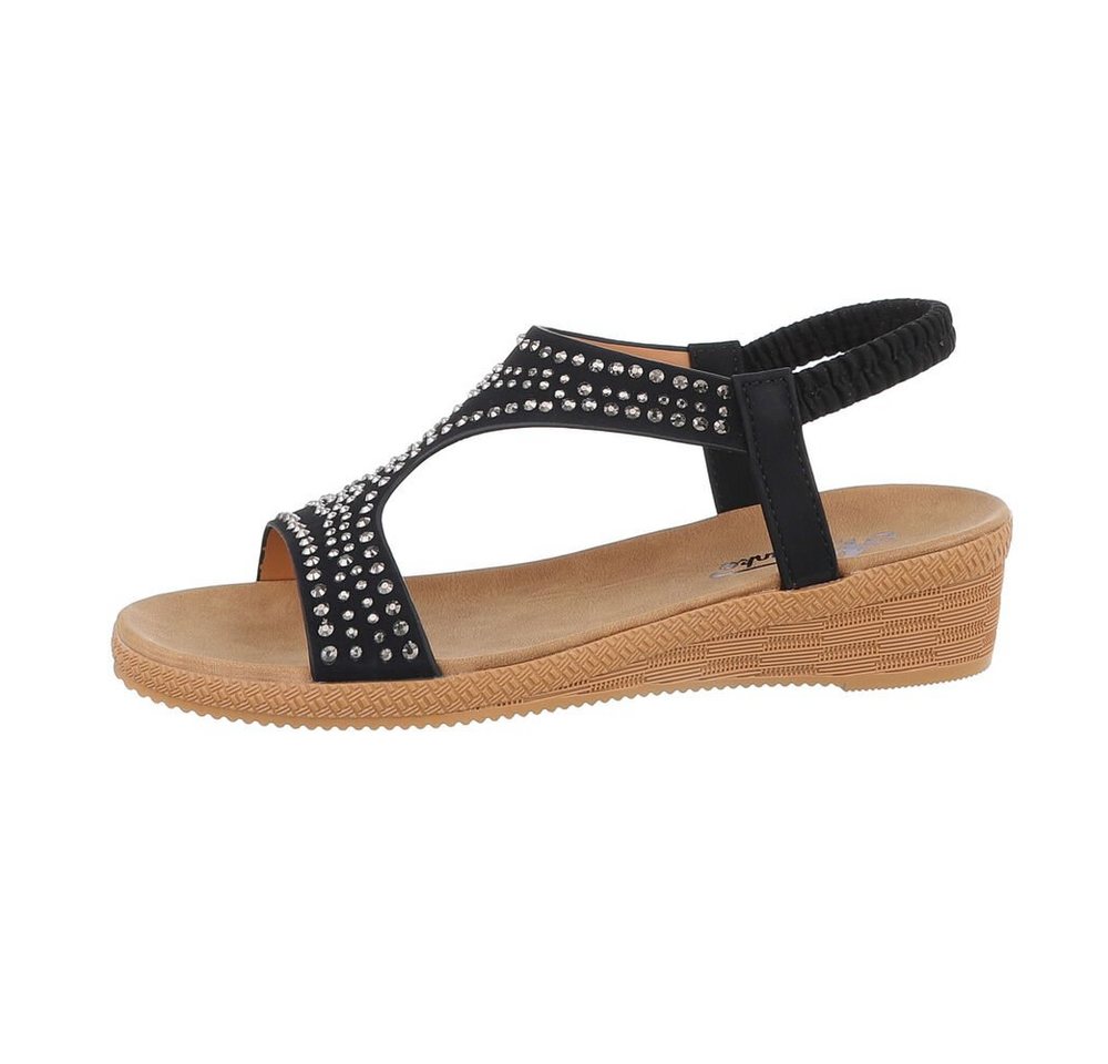 Ital-Design Damen Freizeit Riemchensandalette Keilabsatz/Wedge Keilsandaletten in Schwarz Ital-Design Damen Freizeit Riemchensandalette Keilabsatz/Wedge Keilsandaletten in Schwarz von Ital-Design