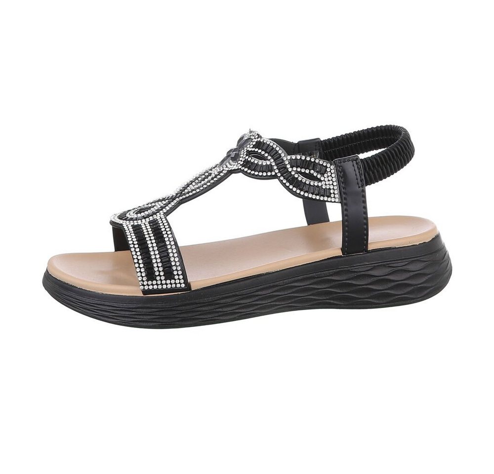 Ital-Design Damen Freizeit Riemchensandalette Keilabsatz/Wedge Keilsandaletten in Schwarz Ital-Design Damen Freizeit Riemchensandalette Keilabsatz/Wedge Keilsandaletten in Schwarz von Ital-Design
