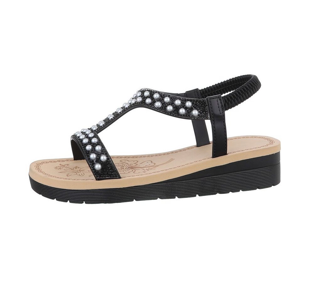 Ital-Design Damen Freizeit Riemchensandalette Keilabsatz/Wedge Keilsandaletten in Schwarz Ital-Design Damen Freizeit Riemchensandalette Keilabsatz/Wedge Keilsandaletten in Schwarz von Ital-Design