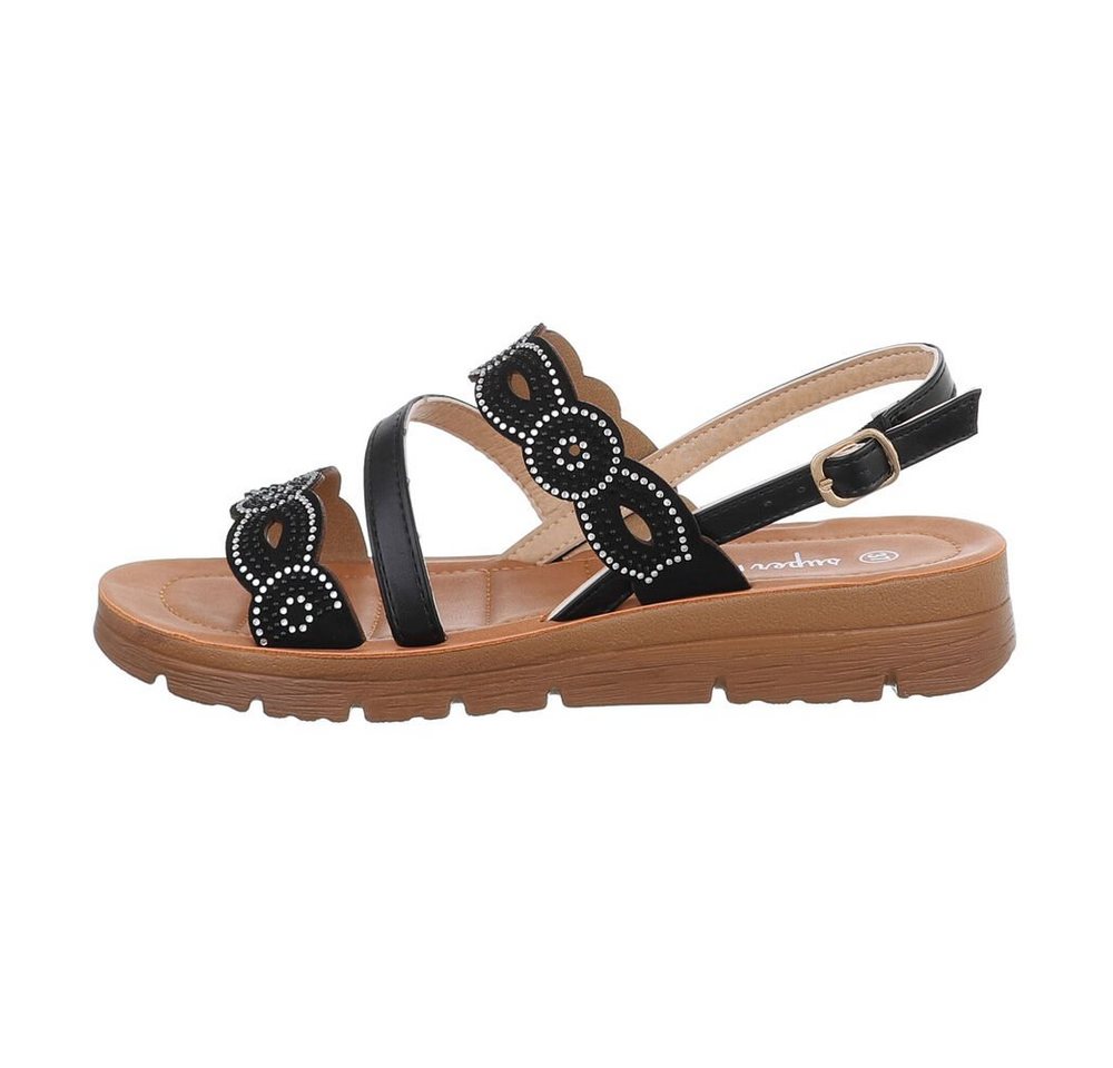 Ital-Design Damen Freizeit Riemchensandalette Keilabsatz/Wedge Riemchensandalen in Schwarz Ital-Design Damen Freizeit Riemchensandalette Keilabsatz/Wedge Riemchensandalen in Schwarz von Ital-Design