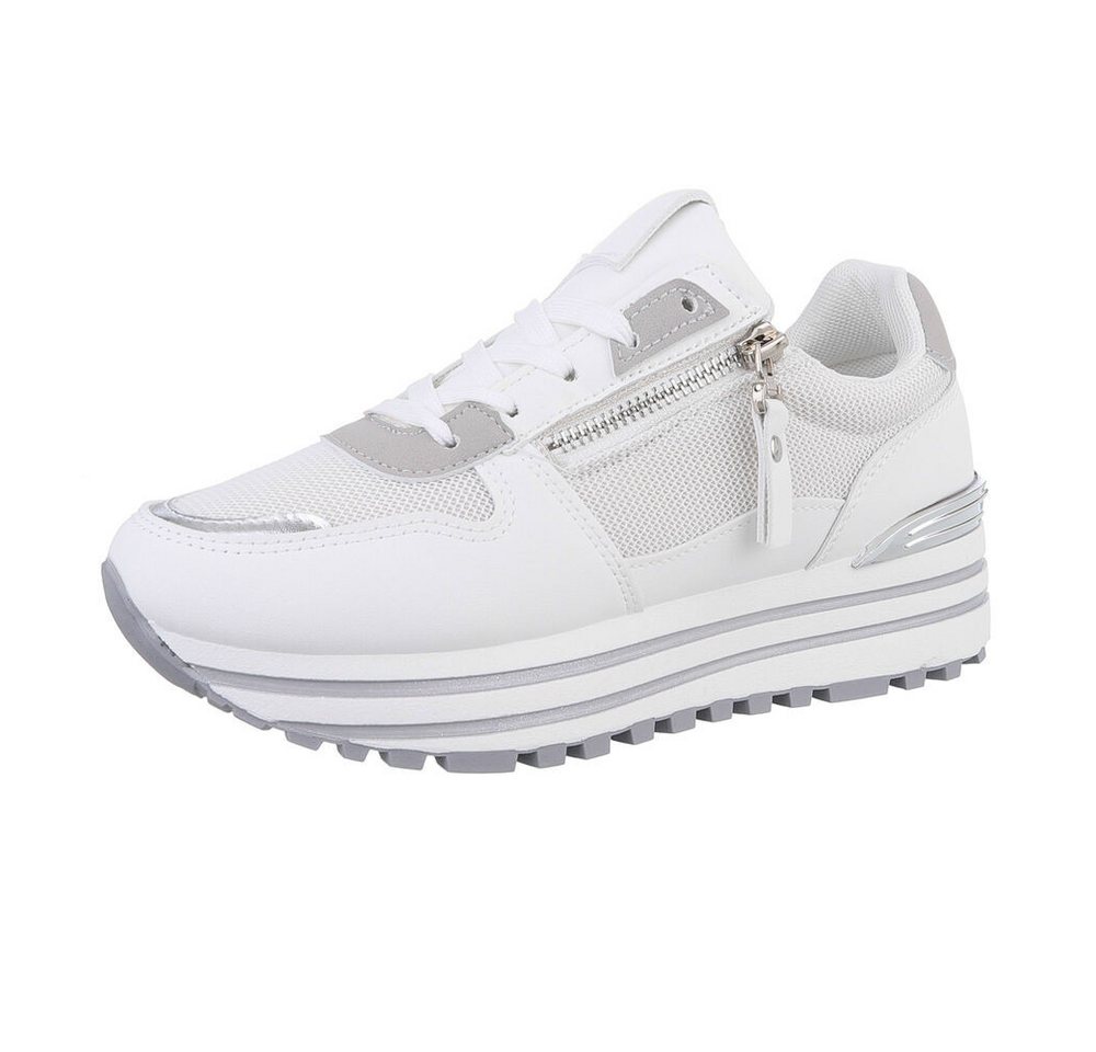 Ital-Design Bequeme Sneakers für Freizeit und Alltag Sneaker (86344904) Keilabsatz/Wedge Sneakers Low in Weiß von Ital-Design