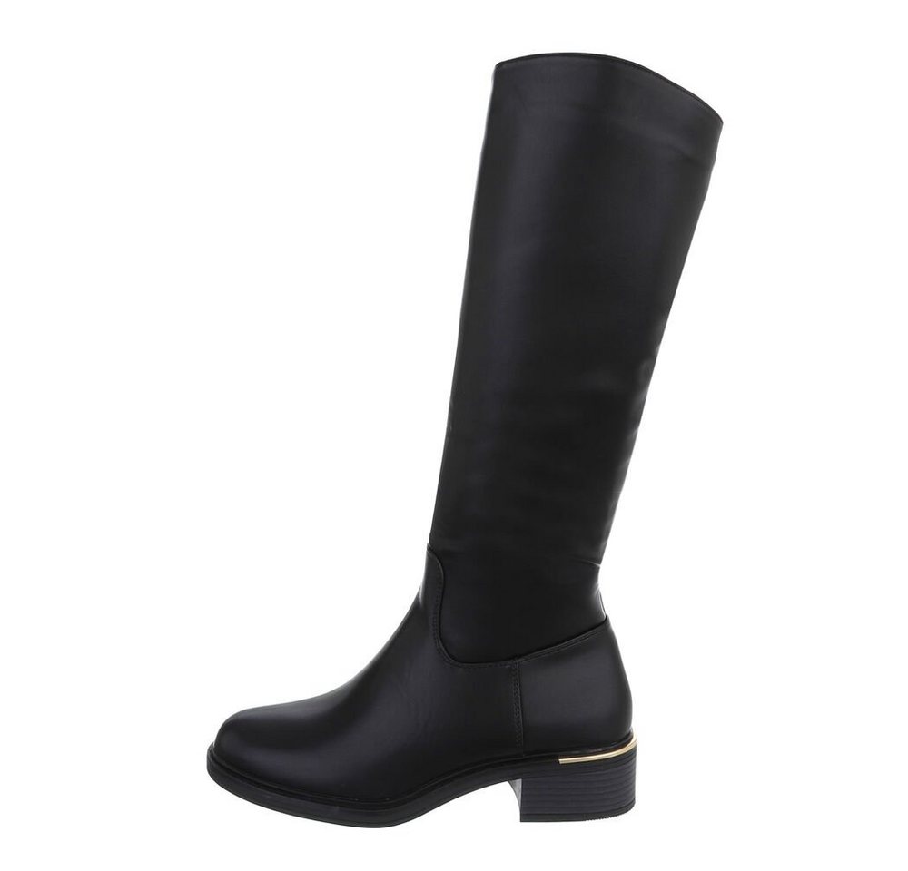 Ital-Design Damen Freizeit Stiefel (84463199) Blockabsatz Klassische Stiefel in Schwarz von Ital-Design