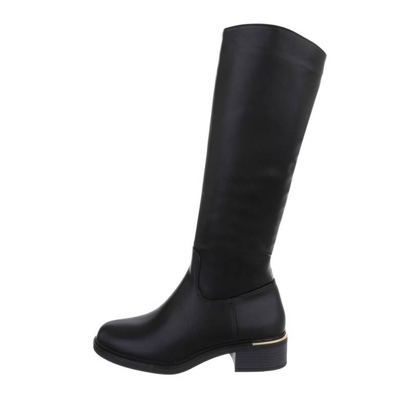 Ital-Design Damen Freizeit Stiefel (84463199) Blockabsatz Klassische Stiefel in Schwarz von Ital-Design
