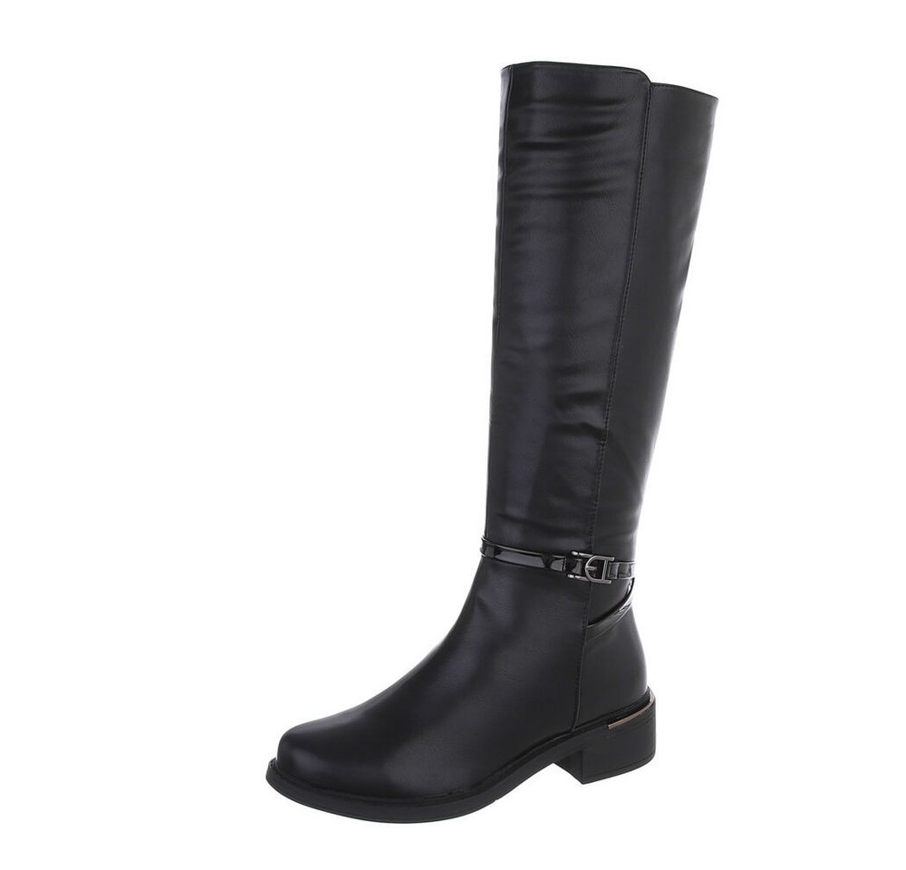 Ital-Design Damen Freizeit Stiefel (87108802) Blockabsatz Klassische Stiefel in Schwarz von Ital-Design