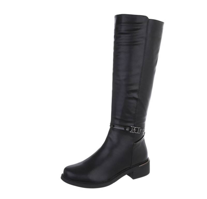 Ital-Design Damen Freizeit Stiefel (87108802) Blockabsatz Klassische Stiefel in Schwarz von Ital-Design