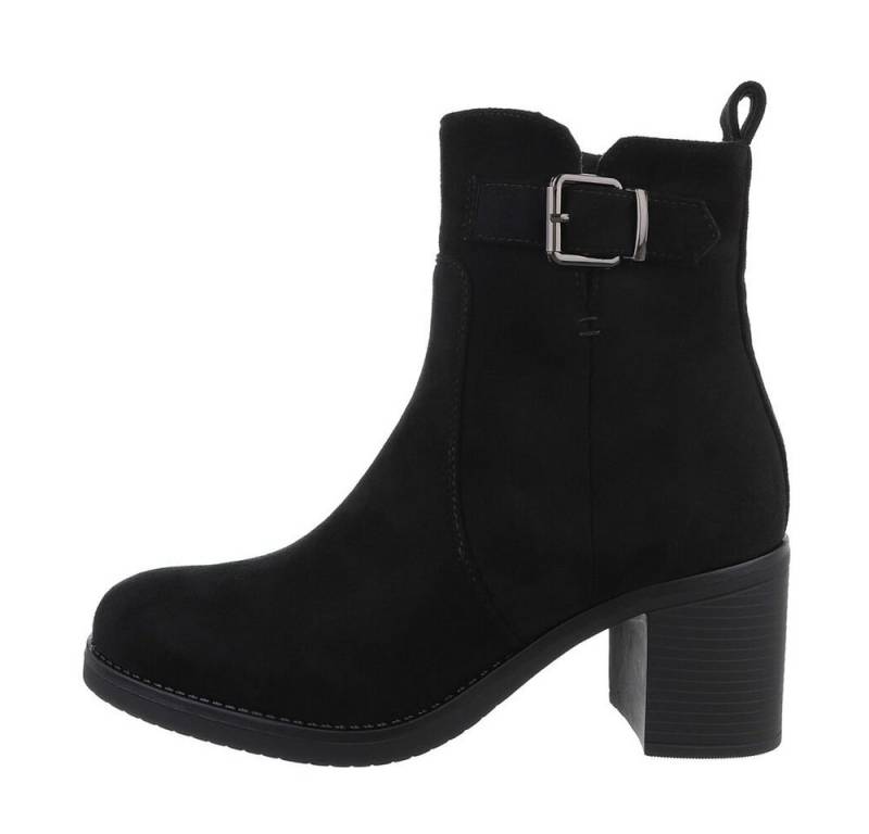 Ital-Design Damen Freizeit Stiefelette (85303588) Blockabsatz Klassische Stiefeletten in Schwarz von Ital-Design