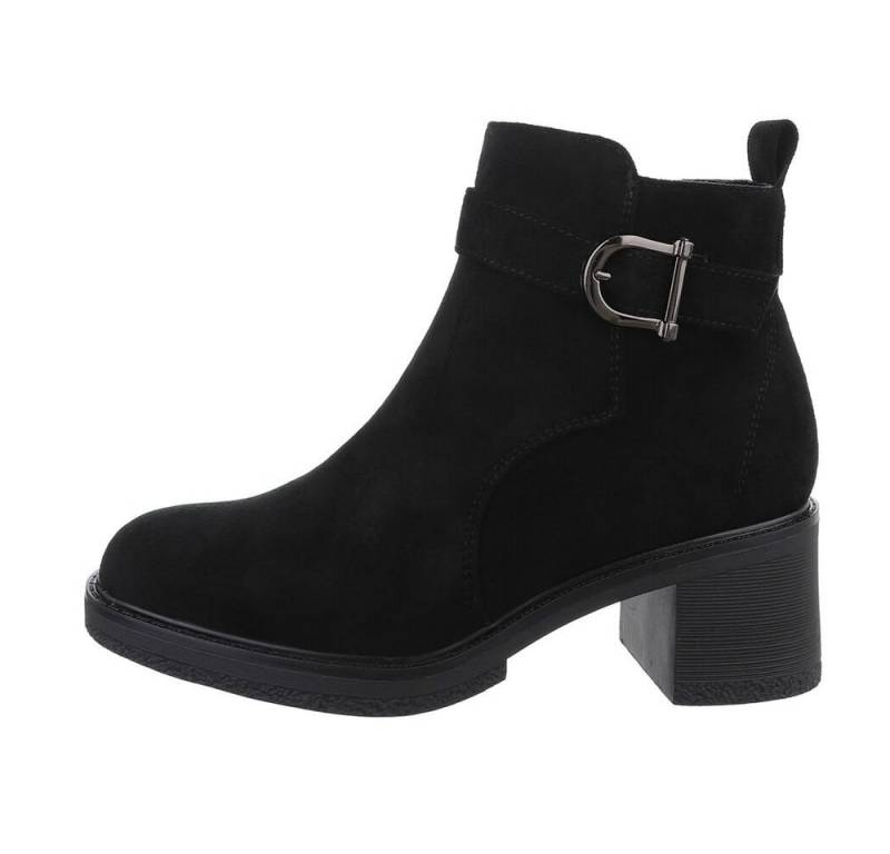 Ital-Design Damen Freizeit Stiefelette (85303604) Blockabsatz Klassische Stiefeletten in Schwarz von Ital-Design