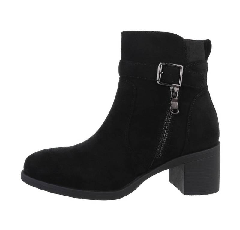 Ital-Design Damen Freizeit Stiefelette (85303611) Blockabsatz Klassische Stiefeletten in Schwarz von Ital-Design