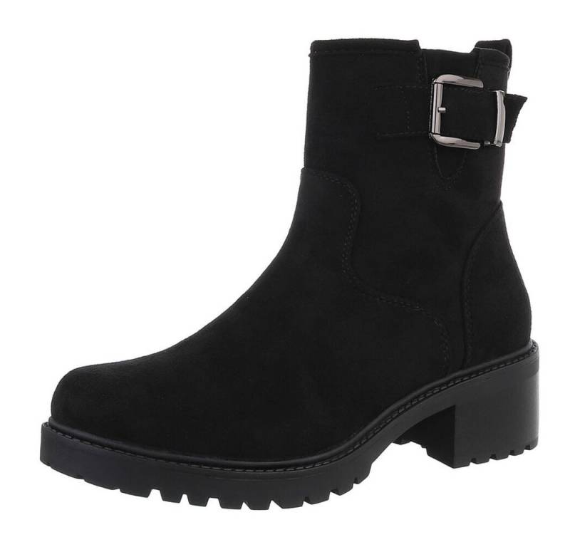 Ital-Design Damen Freizeit Stiefelette (87740240) Blockabsatz Stiefeletten in Schwarz von Ital-Design
