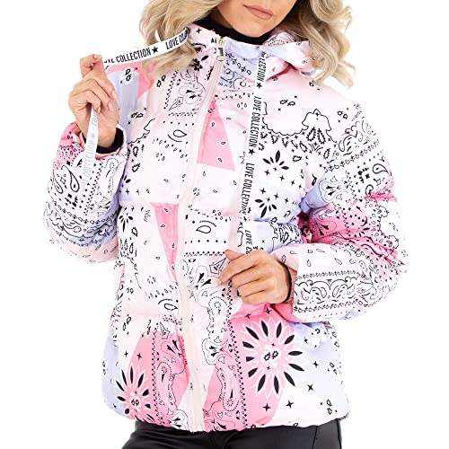 Ital Design Damen GEFÜTTERT KAPUZE REISSVERSCHLUSS JACKE Gr. L Rosa von Ital Design