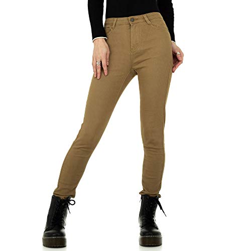 Ital Design Damen HIGH Waist Push UP Skinny Jeans Daysie Gr. 36/S Hellbraun von Ital Design