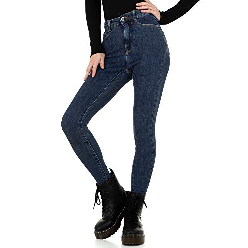 Ital Design Damen HIGH Waist Skinny Jeans Laulia Gr. S/36 Dunklelblau von Ital Design