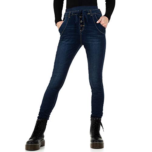 Ital Design Damen HIGH Waist Skinny Jeans Place du Jour Gr. 36 Dunkelblau von Ital Design