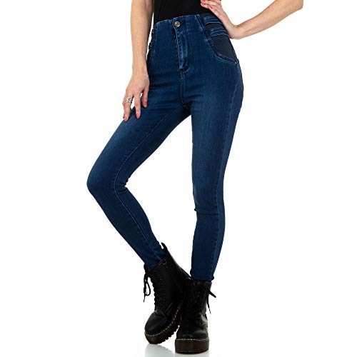 Ital Design Damen HIGH Waist Skinny Jeans Sevilla Gr. 25 Dunkelblau von Ital Design