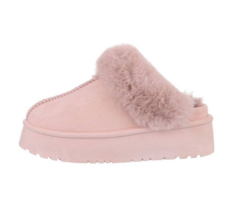 Ital-Design Damen Hausschuhe Freizeit Hausschuh (84337898) Flach Hausschuhe in Rosa von Ital-Design