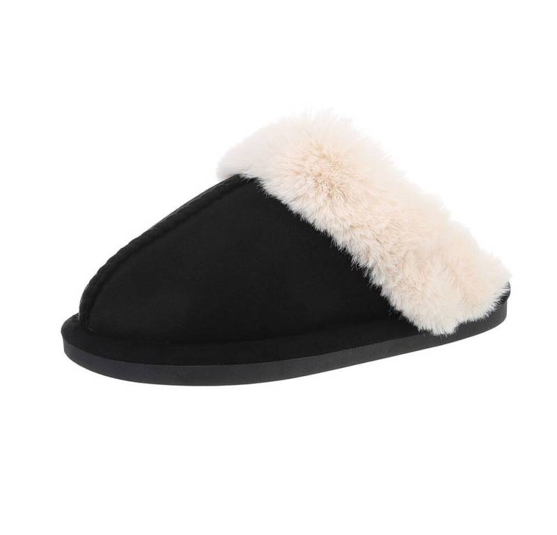 Ital-Design Damen Hausschuhe Freizeit Hausschuh (87284082) Flach Hausschuhe in Schwarz von Ital-Design
