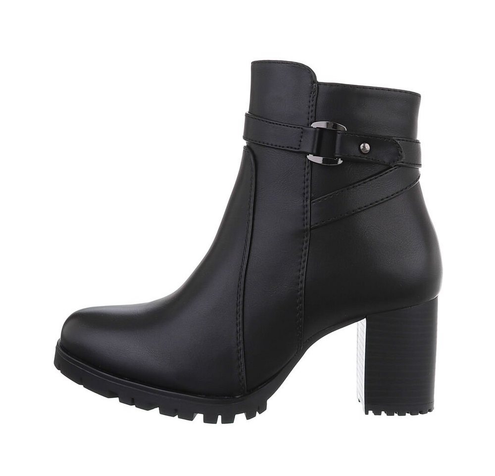 Ital-Design Damen High-Heel-Stiefelette (84338187) Blockabsatz High-Heel Stiefeletten in Schwarz von Ital-Design