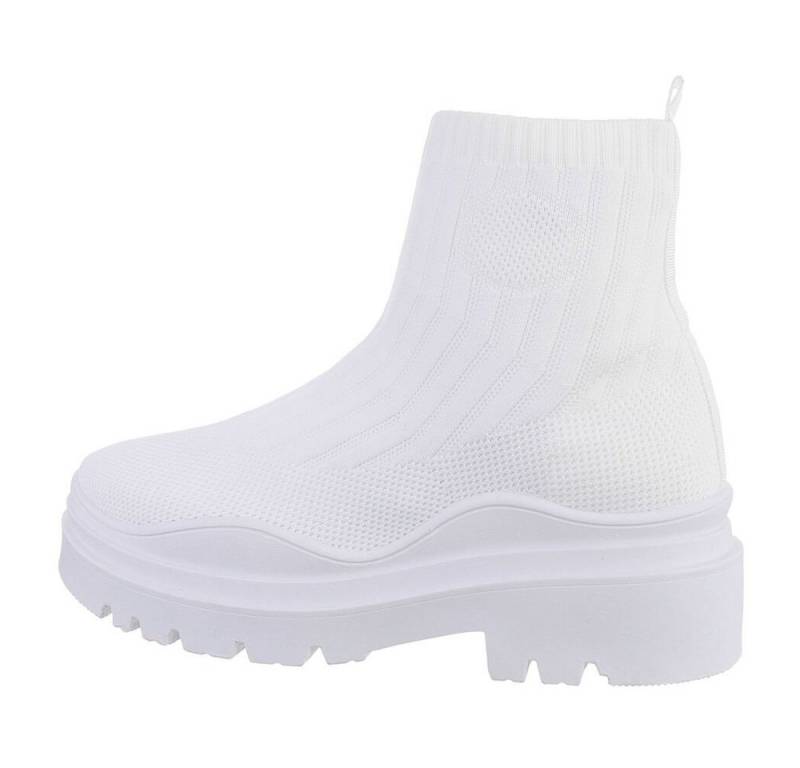 Ital-Design Damen High-Top Freizeit Sneakerboots (79359608) Blockabsatz Sneakers High in Weiß von Ital-Design