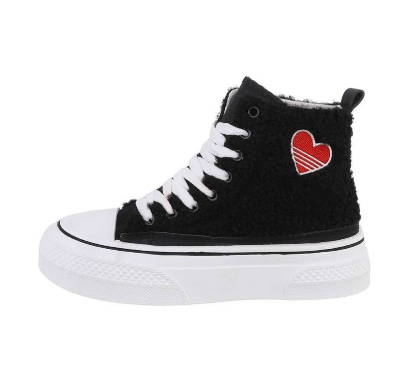 Ital-Design Damen High-Top Freizeit Sneakerboots (84556752) Keilabsatz/Wedge Sneakers High in Schwarz von Ital-Design