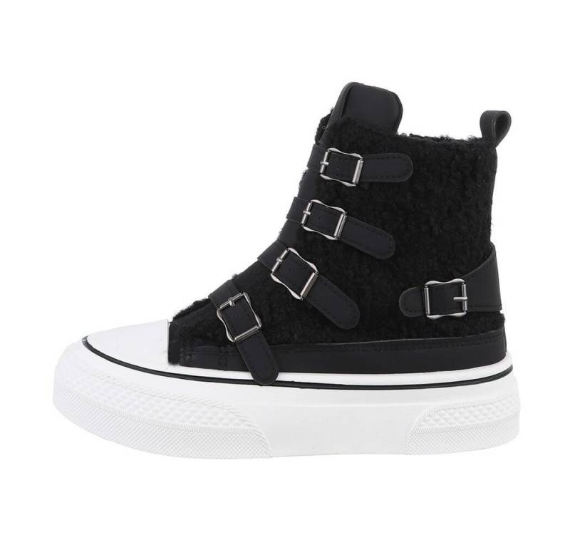 Ital-Design Damen High-Top Freizeit Sneakerboots (85255527) Flach Sneakers High in Schwarz von Ital-Design