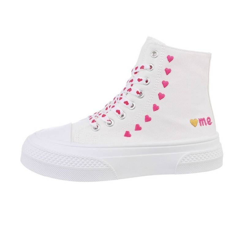 Ital-Design Damen High-Top Freizeit Sneakerboots (85697912) Flach Sneakers High in Weinrot von Ital-Design