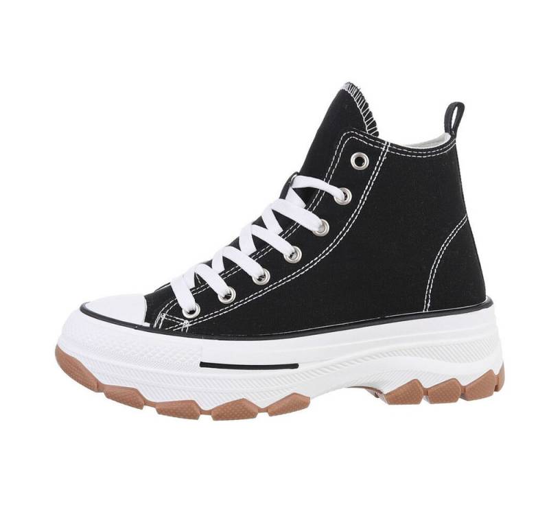 Ital-Design Damen High-Top Freizeit Sneakerboots (86016888) Flach Sneakers High in Schwarz von Ital-Design