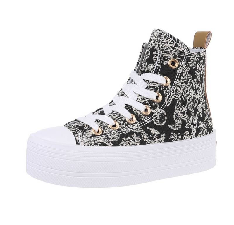 Ital-Design Damen High-Top Freizeit Sneakerboots (87214643) Flach Sneakers High in Schwarz von Ital-Design