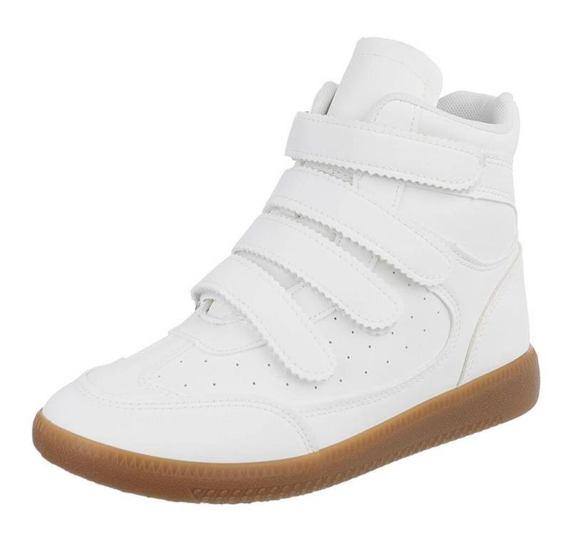 Ital-Design Damen High-Top Freizeit Sneakerboots (90560544) Keilabsatz/Wedge Sneakers High in Weiß von Ital-Design