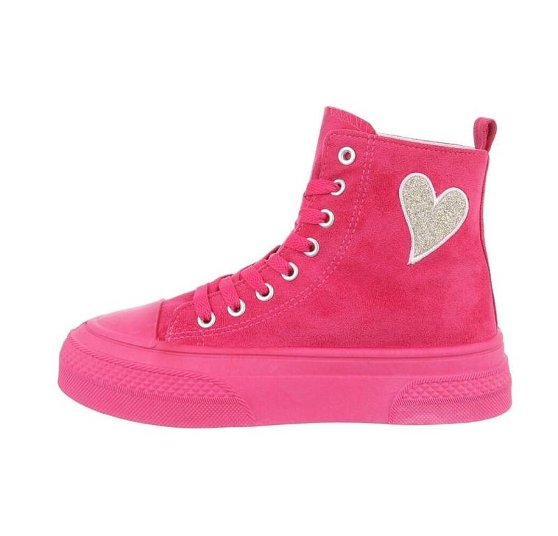 Ital-Design Damen High-Top Freizeit Sneakerboots Keilabsatz/Wedge Sneakers High in Pink von Ital-Design
