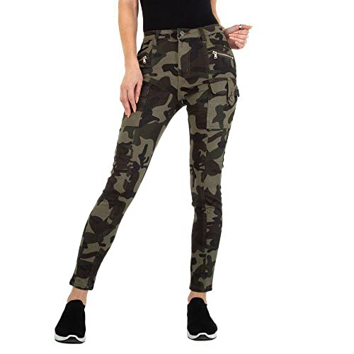 Ital Design Damen KNÖPFE Reissverschluss Jeans Daysie Gr. 34 Camouflage von Ital Design